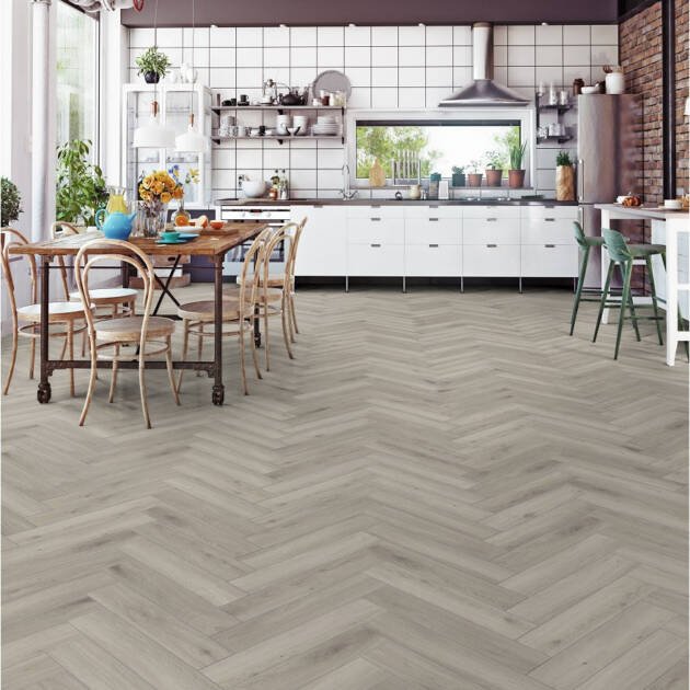 Light Luxury 12mm Herringbone - Cappuccino Oak