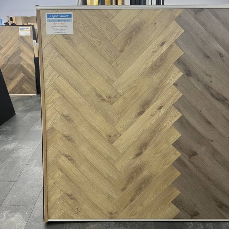 Light Luxury 12mm Herringbone - Royale Oak