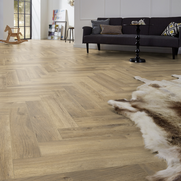 Light Luxury 12mm Herringbone - Royale Oak